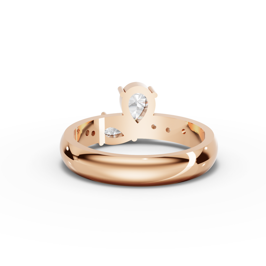 0.78 Ct Pear Toi et Moi Lab Diamond Ring