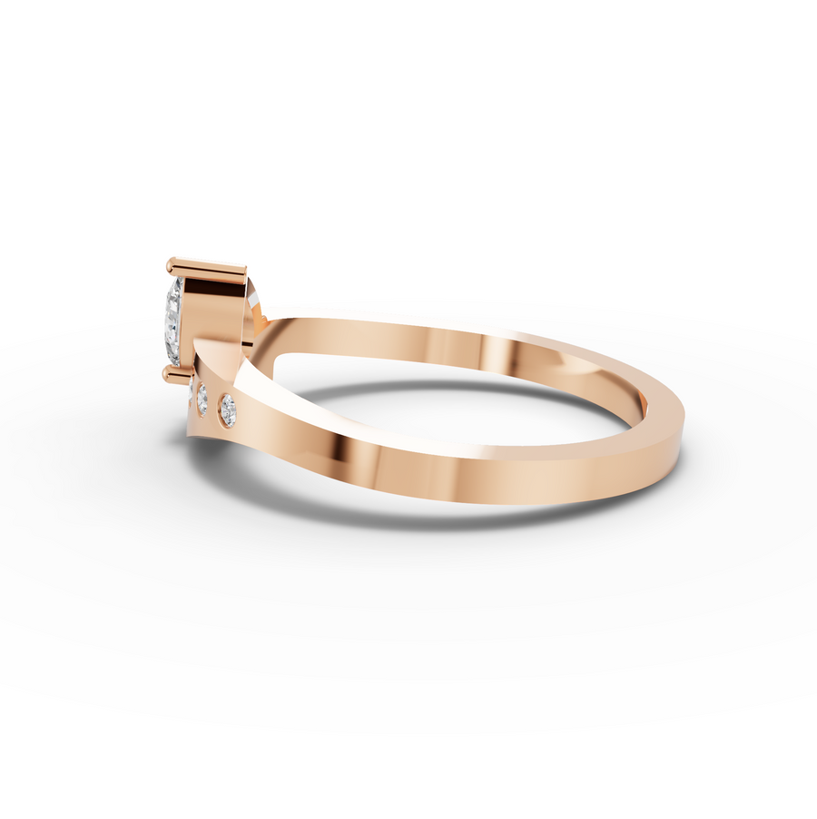 0.27 Ct Pear Lab Diamond Flush Ring