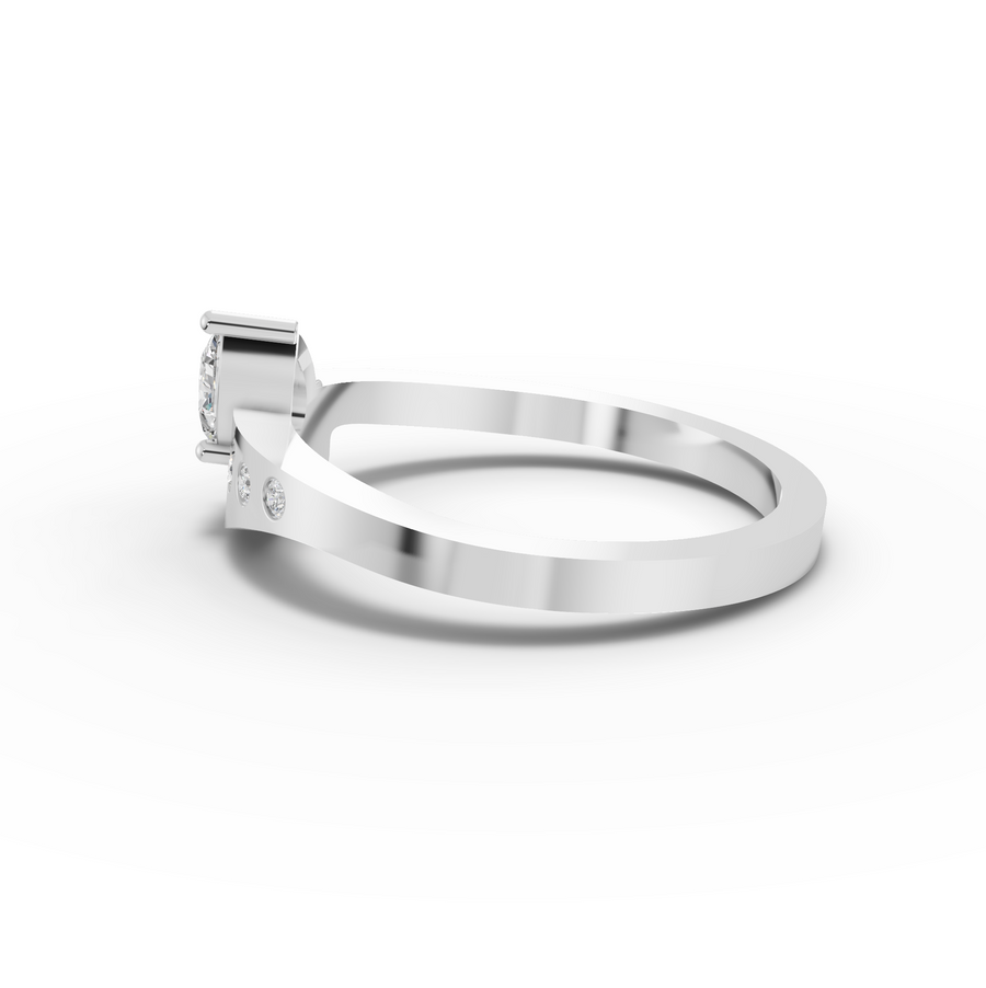 0.27 Ct Pear Lab Diamond Flush Ring