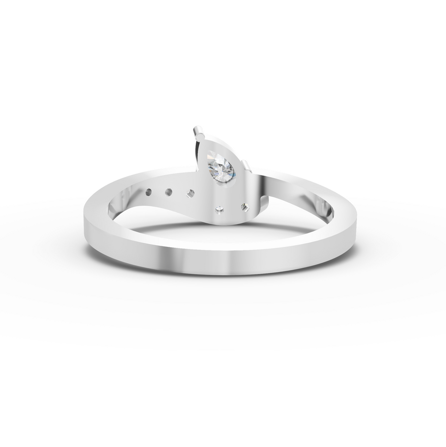 0.27 Ct Pear Lab Diamond Flush Ring