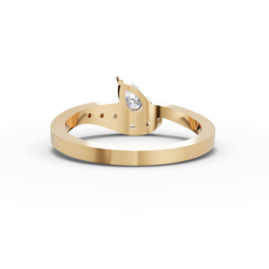 0.27 Ct Pear Lab Diamond Flush Ring