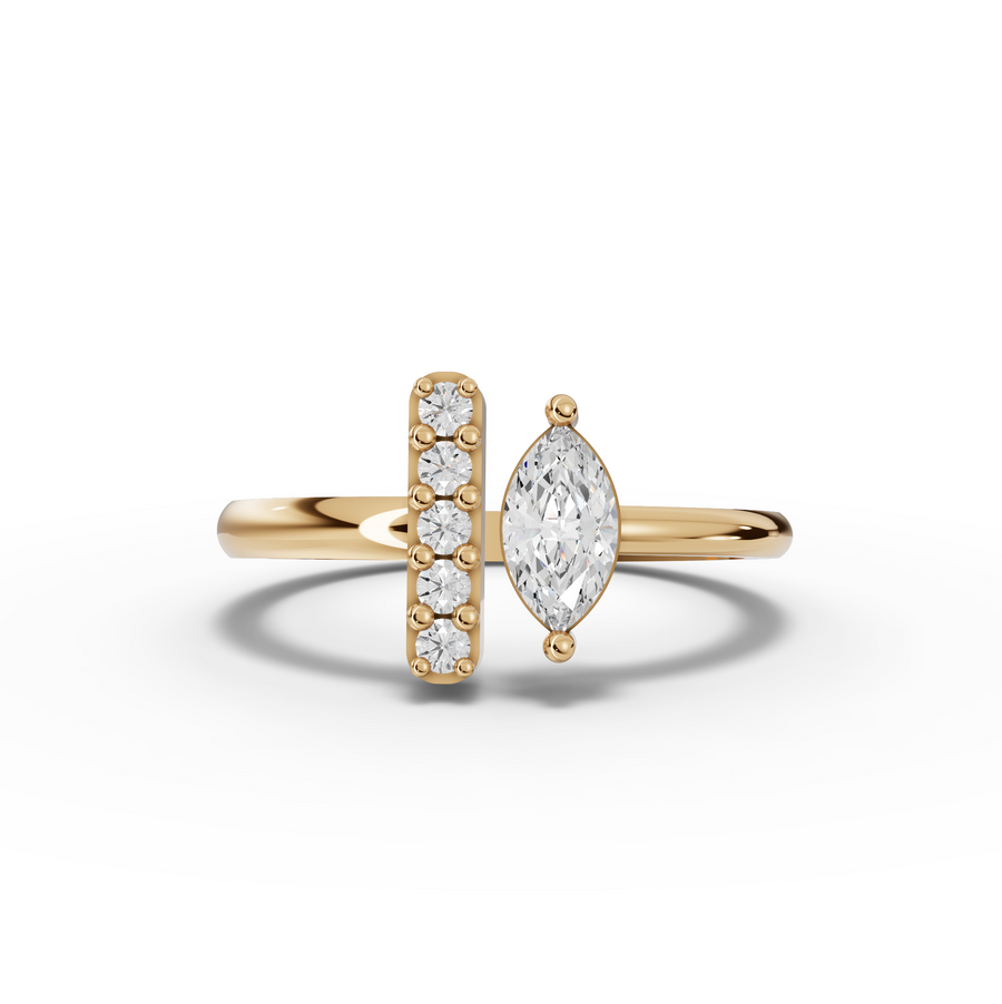 0.32 Ct Marquise Lab Diamond Accent Ring