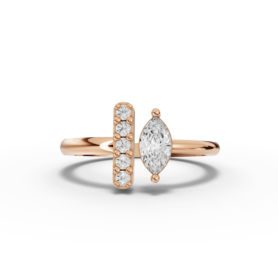 0.32 Ct Marquise Lab Diamond Accent Ring