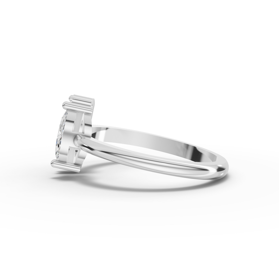0.32 Ct Marquise Lab Diamond Accent Ring