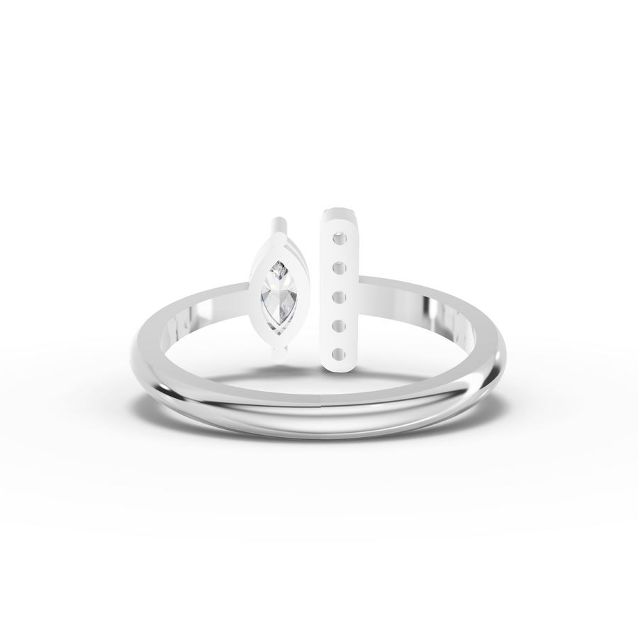 0.32 Ct Marquise Lab Diamond Accent Ring