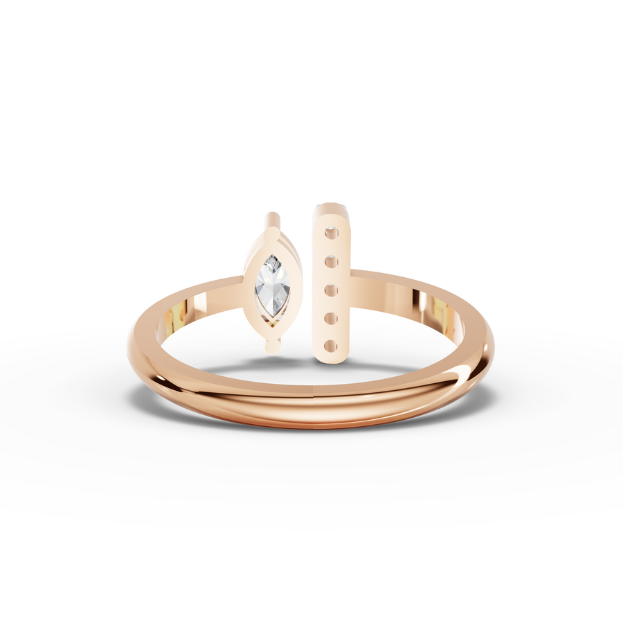 0.32 Ct Marquise Lab Diamond Accent Ring