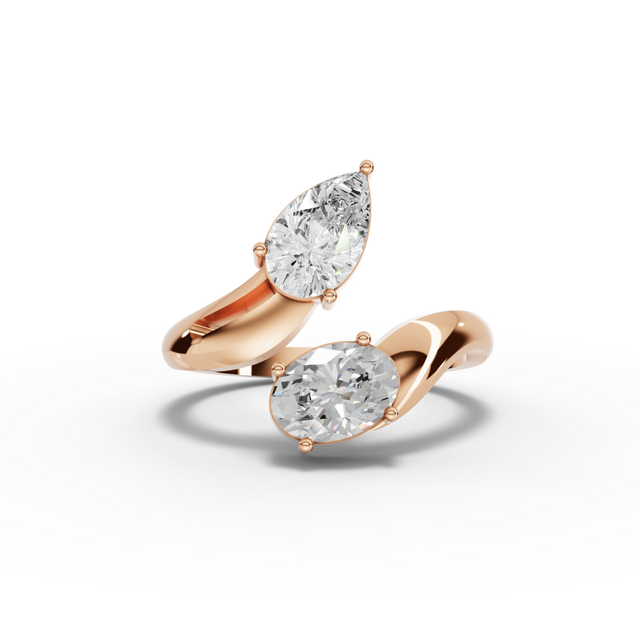 1.36 Ct Toi et Moi Lab Diamond Ring