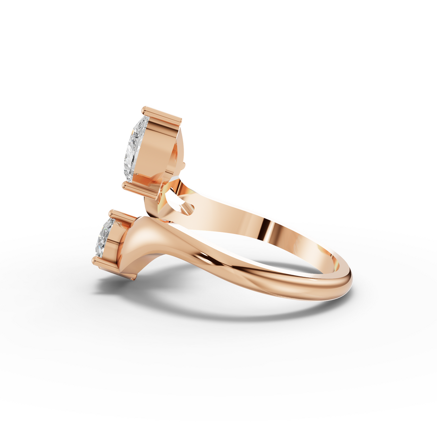 1.36 Ct Toi et Moi Lab Diamond Ring
