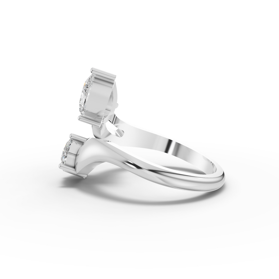 1.36 Ct Toi et Moi Lab Diamond Ring