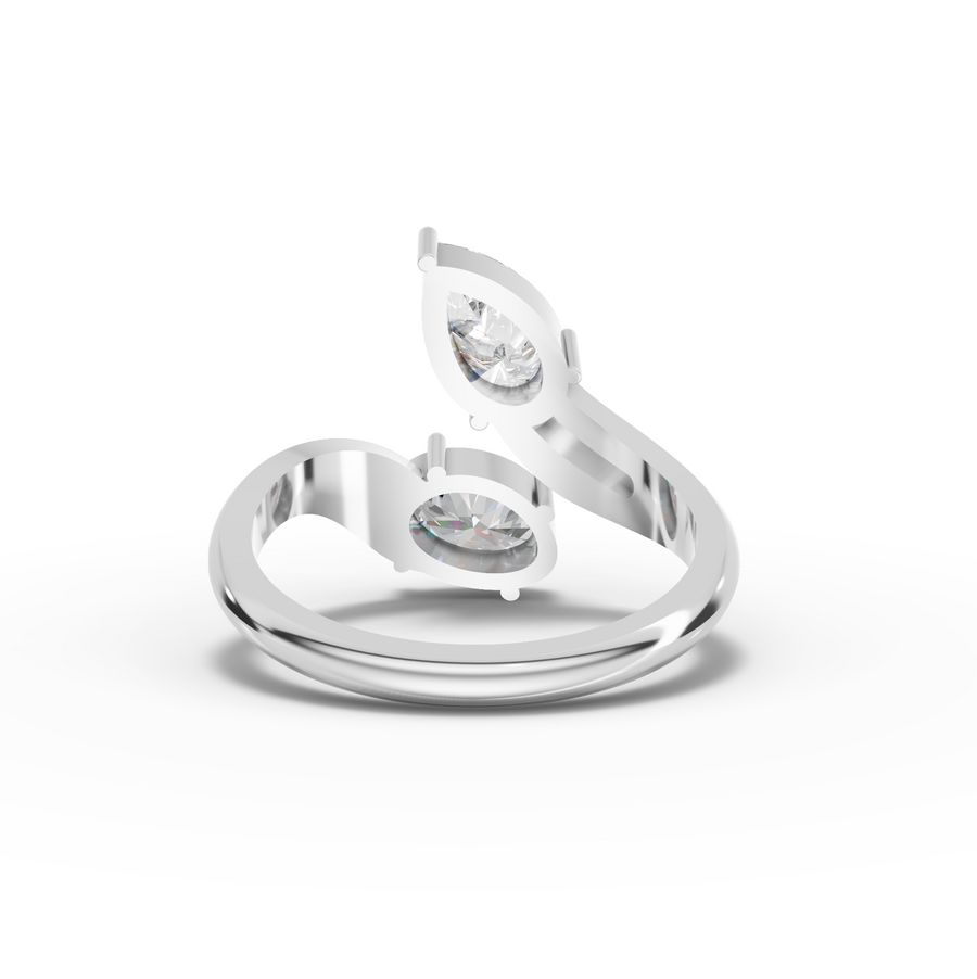 1.36 Ct Toi et Moi Lab Diamond Ring