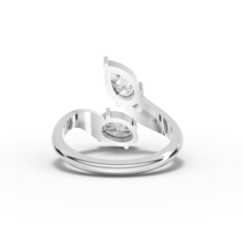 1.36 Ct Toi et Moi Lab Diamond Ring