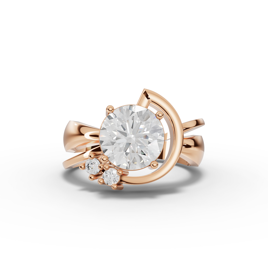 2.09 Ct Round Solitaire Bypass Style Ring