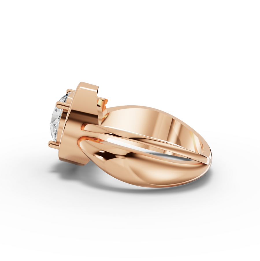 2.09 Ct Round Solitaire Bypass Style Ring