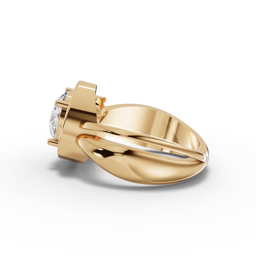 2.09 Ct Round Solitaire Bypass Style Ring