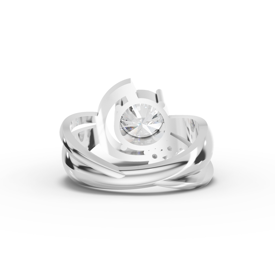 2.09 Ct Round Solitaire Bypass Style Ring