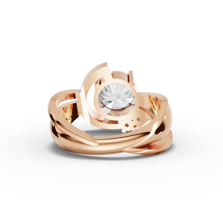 2.09 Ct Round Solitaire Bypass Style Ring