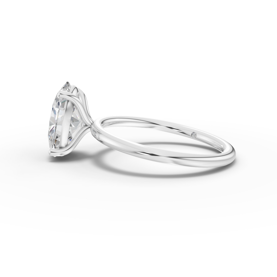 2.003 Ct Oval Solitaire Lab Diamond Ring 2.00 Ct Center