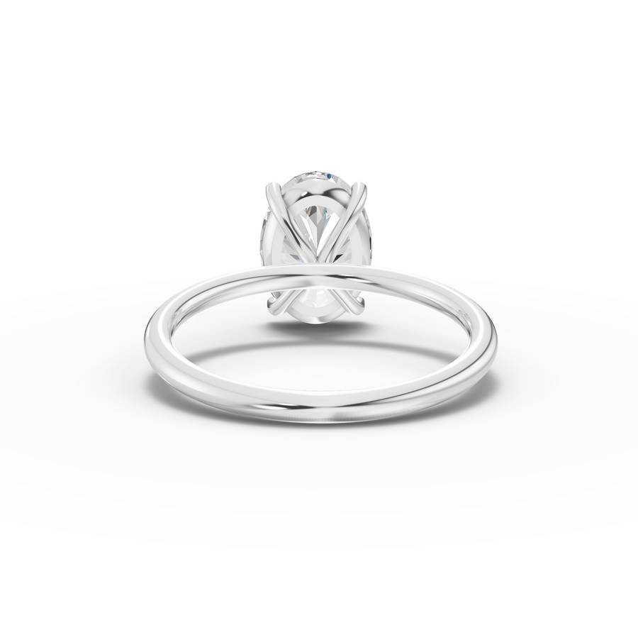 2.003 Ct Oval Solitaire Lab Diamond Ring 2.00 Ct Center