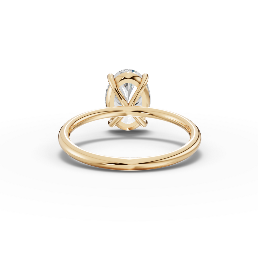 2.003 Ct Oval Solitaire Lab Diamond Ring 2.00 Ct Center