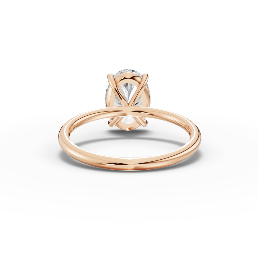 2.003 Ct Oval Solitaire Lab Diamond Ring 2.00 Ct Center