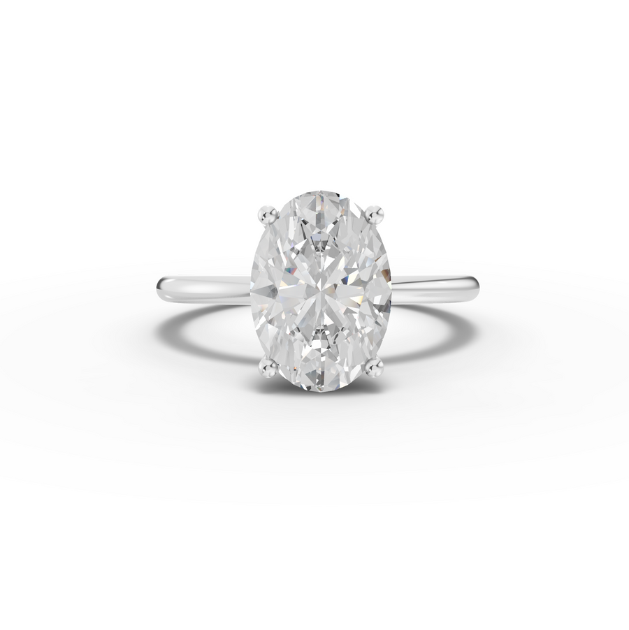 2.003 ct oval solitaire lab diamond ring with hidden wrap setting and 2.00 ct center stone