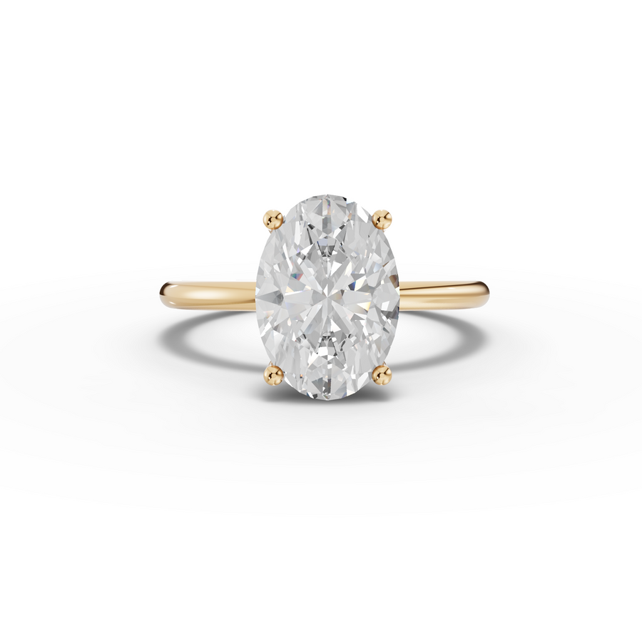 2.003 Ct Oval Solitaire Lab Diamond Ring 2.00 Ct Center
