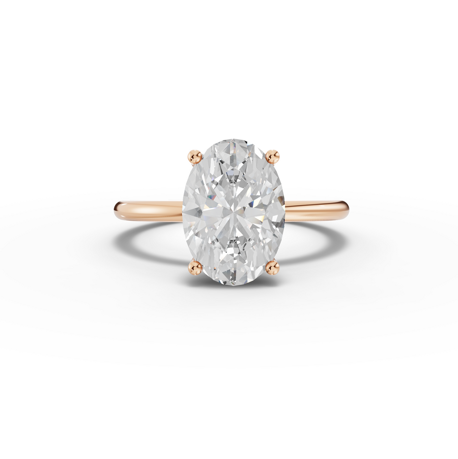 2.003 Ct Oval Solitaire Lab Diamond Ring 2.00 Ct Center