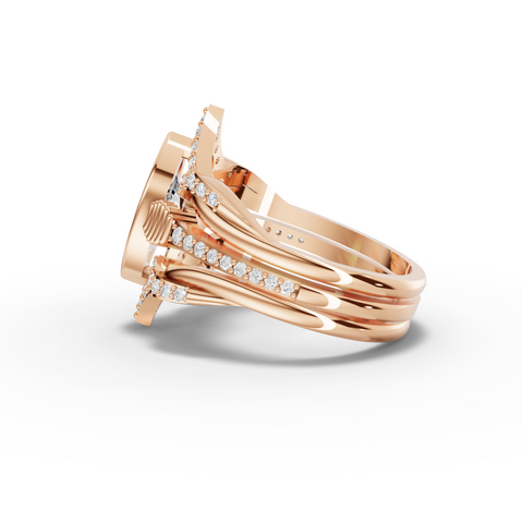 1.28 Ct Marquise Lab Diamond Halo Ring with Double Pavé Band Set 1.00 Ct Center