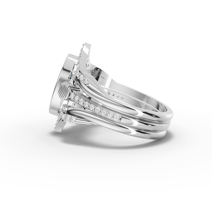 1.28 Ct Marquise Solitaire With Side Stone Band Set 1.00 Ct Center