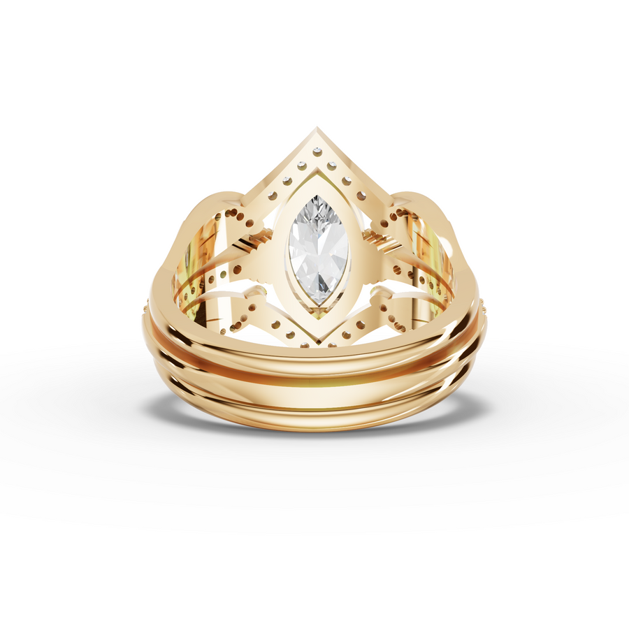 1.28 Ct Marquise Solitaire With Side Stone Band Set 1.00 Ct Center
