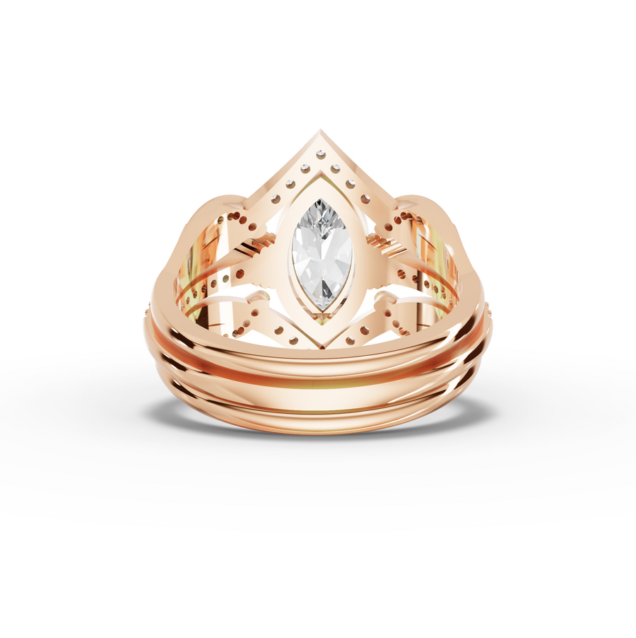 1.28 Ct Marquise Solitaire With Side Stone Band Set 1.00 Ct Center