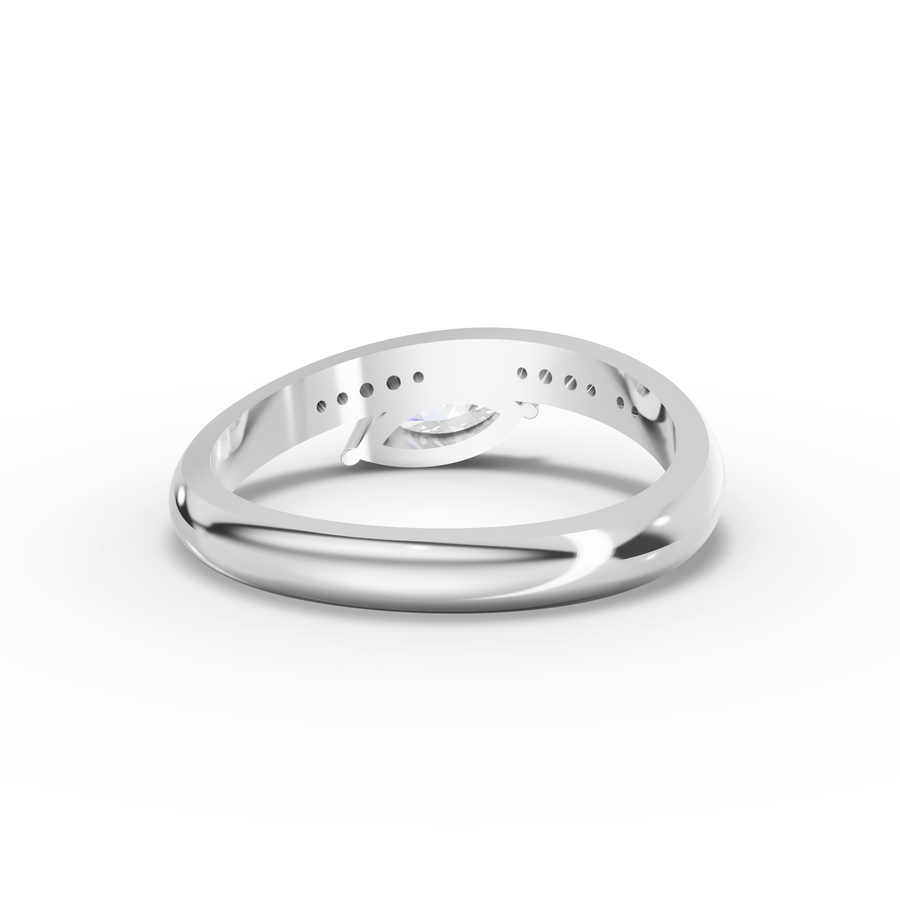 0.31 Ct Marquise Lab Diamond Pavé Swirl Ring 0.25 Ct Center