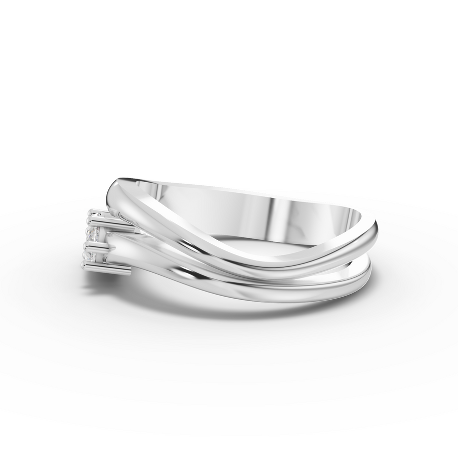 0.50 Ct Minimal Marquise Lab Diamond Swirl Ring 0.50 Ct Center