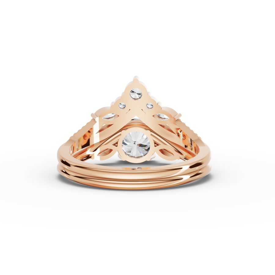 1.40 Ct Round Solitaire With Side Stone Band Set 1.00 Ct Center