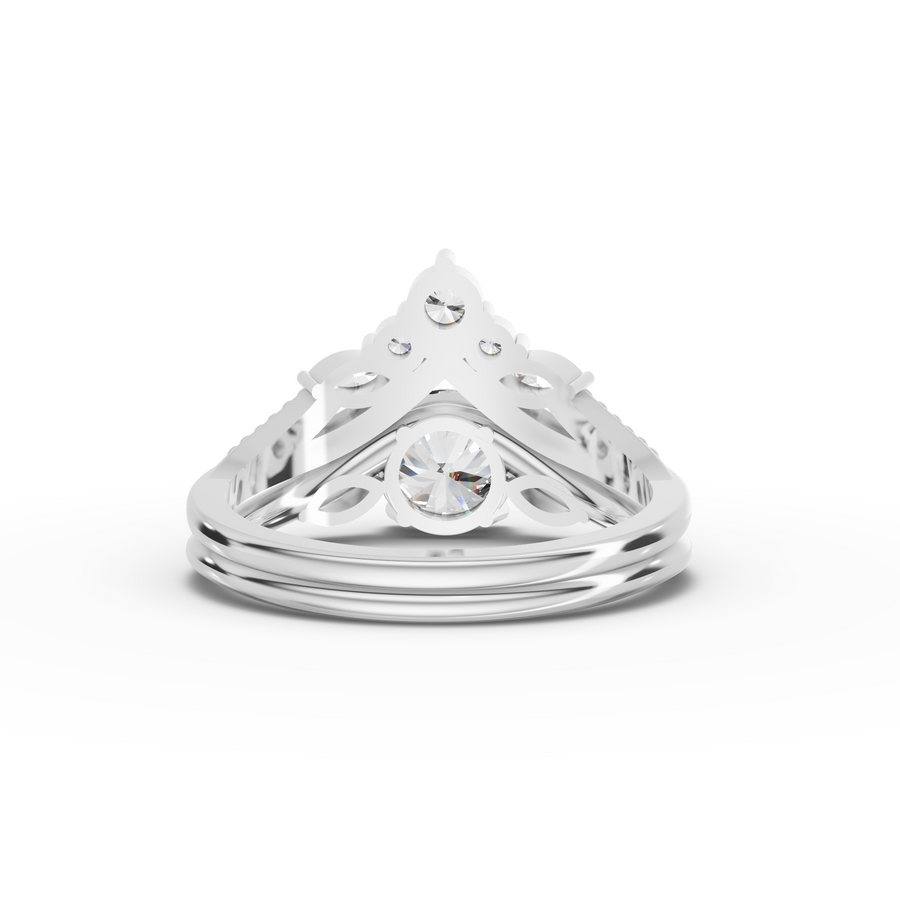 1.40 Ct Round Solitaire With Side Stone Band Set 1.00 Ct Center