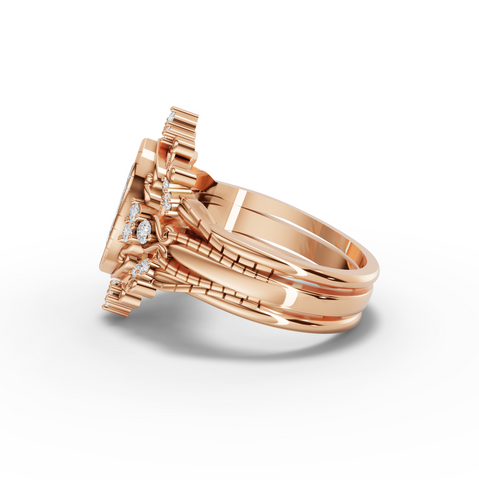 1.23 Ct Marquise Halo Engagement Ring with Vintage Band