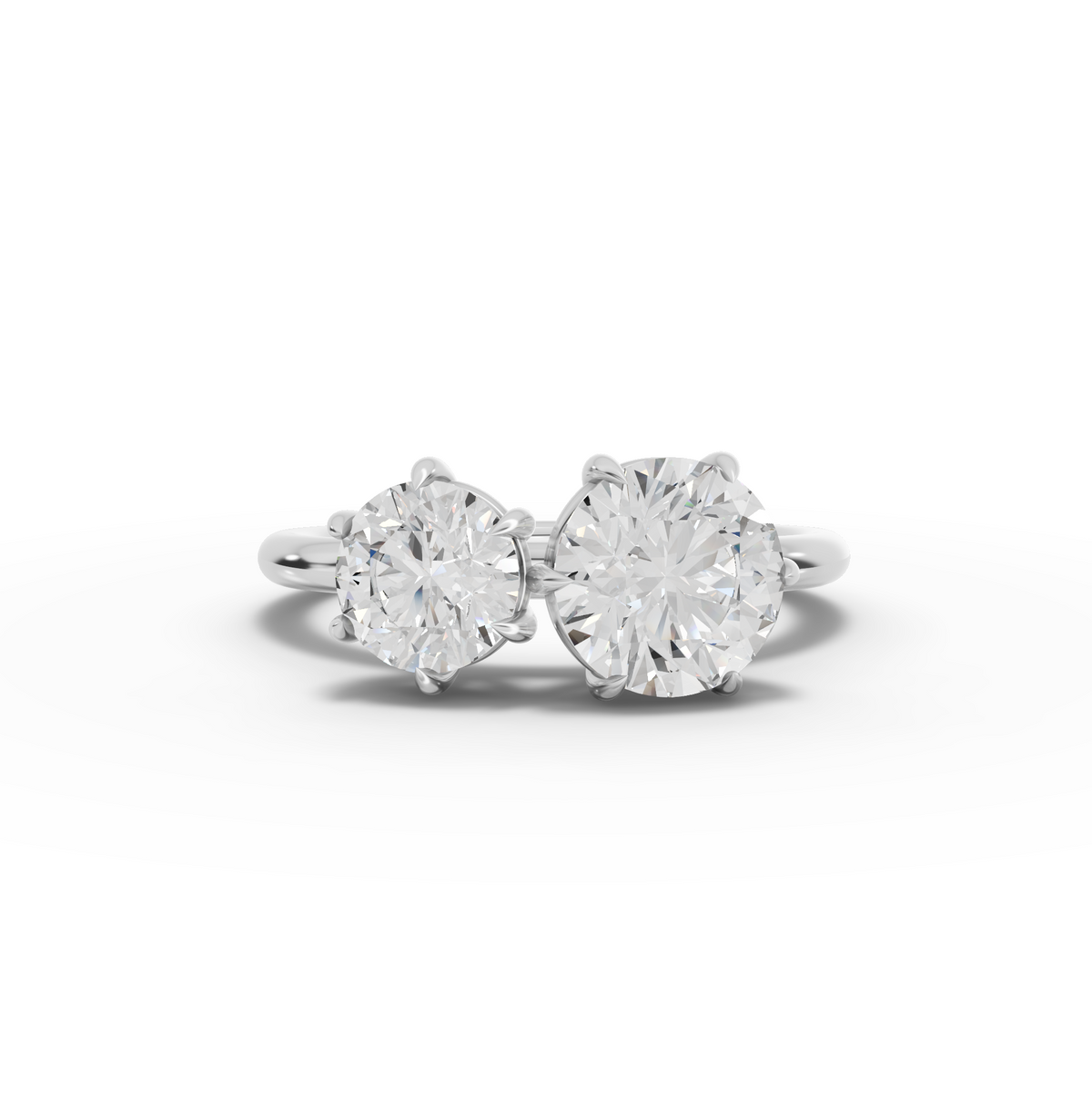 3.00 Ct Toi et Moi Lab Diamond Ring with Double Round Stones