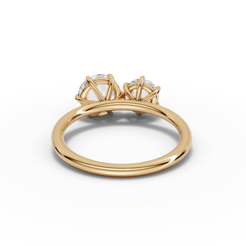 3.00 Ct Toi et Moi Lab Diamond Ring with Double Round Stones