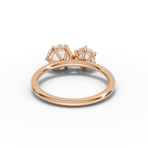 3.00 Ct Toi et Moi Lab Diamond Ring with Double Round Stones