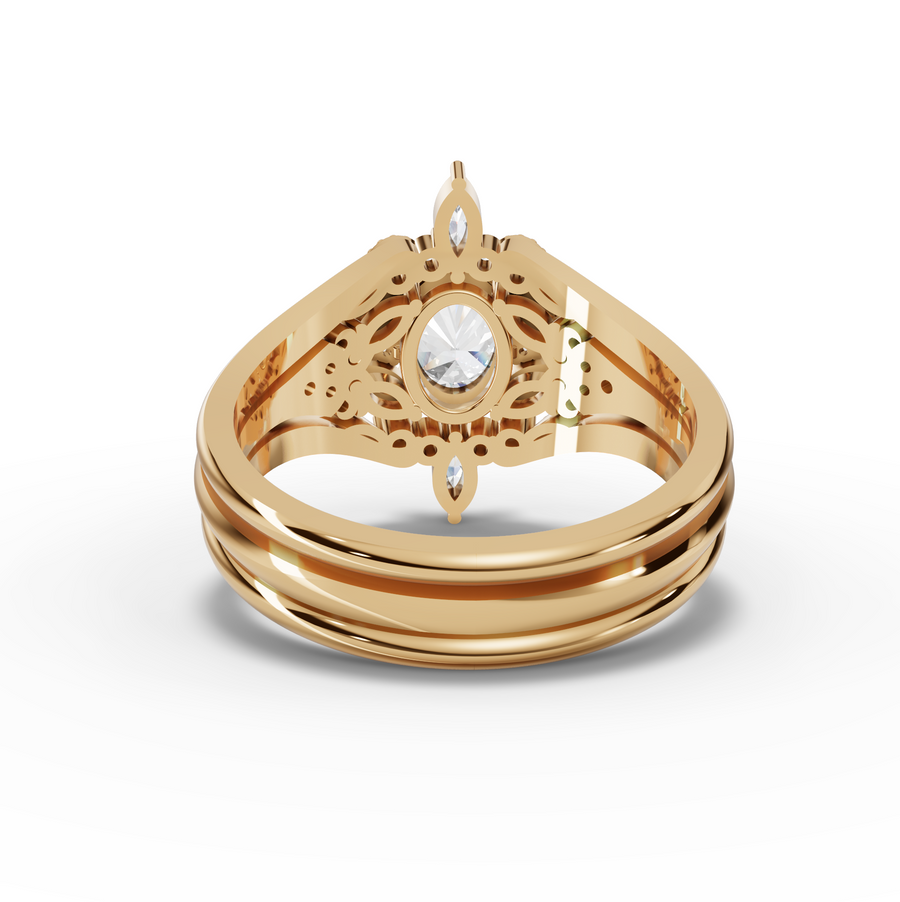 1.04 Ct Oval Halo With Side Stone Band 0.75 Ct Center