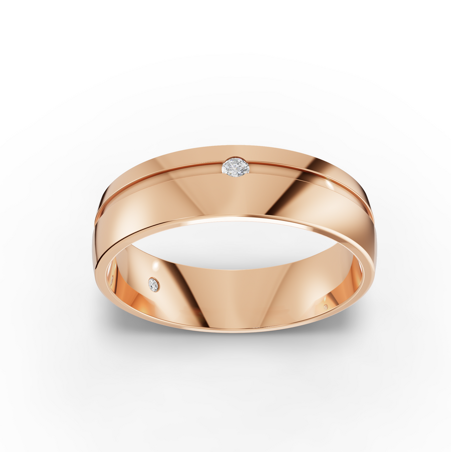 0.038 Ct Mens Lab Diamond Wedding Band