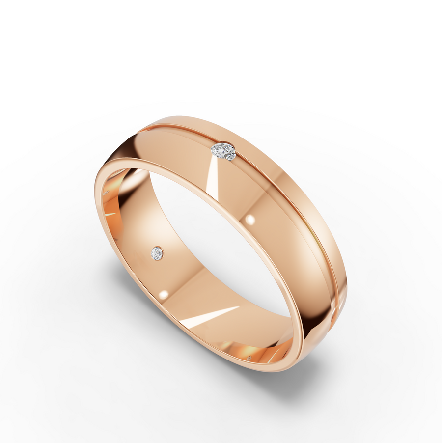 0.038 Ct Mens Lab Diamond Wedding Band