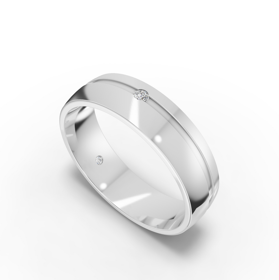 0.038 Ct Mens Lab Diamond Wedding Band
