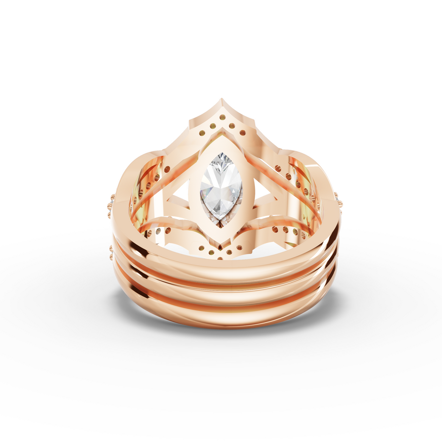 1.37 Ct Marquise Solitaire Lab Diamond Accent Split Band Set 1.00 Ct Center