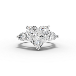 Heart Three Stone Rings