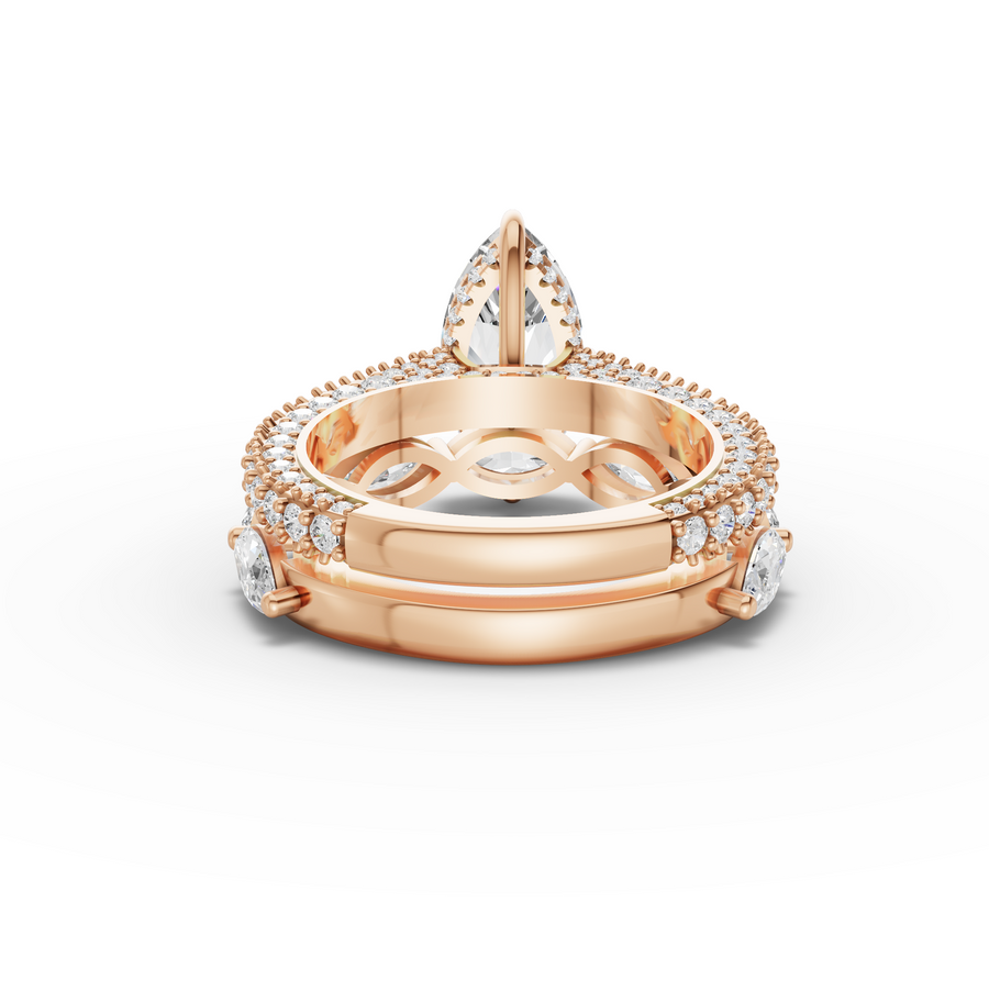 4.97 Ct Marquise Solitaire Ring with Pavé Bands Set 2.50 Ct Center