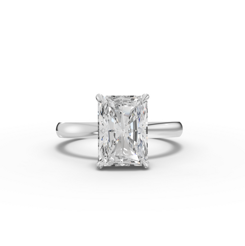 2.11 Ct Radiant Solitaire Lab Diamond Hidden Halo Ring 2.00 Ct Center
