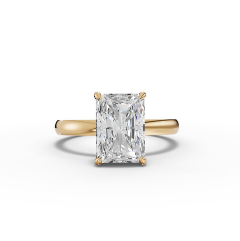2.11 Ct Radiant Solitaire Lab Diamond Hidden Halo Ring 2.00 Ct Center