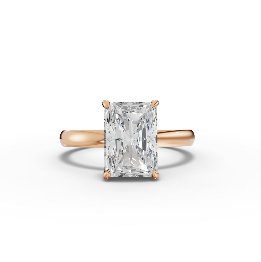 2.61 Ct Radiant Solitaire Lab Diamond Hidden Halo Solitaire Ring 2.5 Ct Center