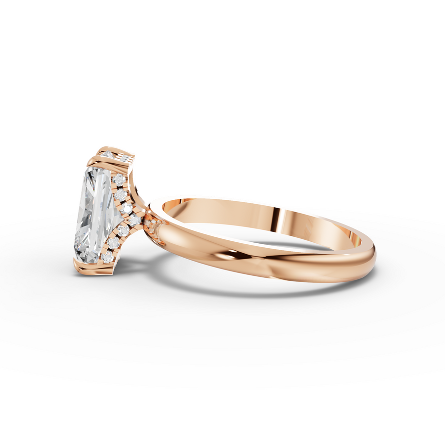 2.61 Ct Radiant Solitaire Lab Diamond Hidden Halo Solitaire Ring 2.5 Ct Center
